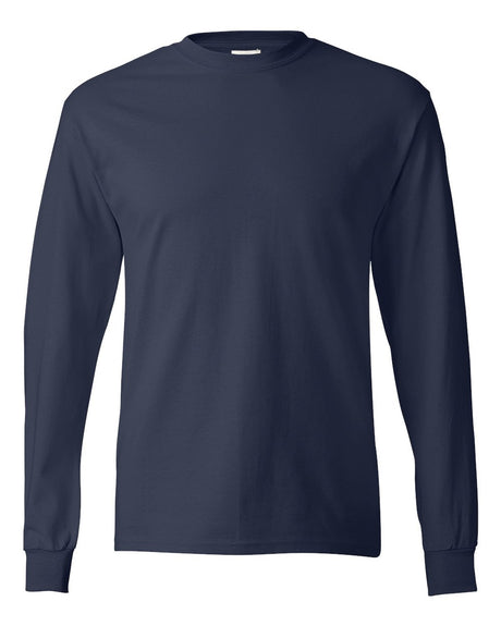 Hanes Unisex Authentic Long Sleeve T-Shirt. 5586 - Navy