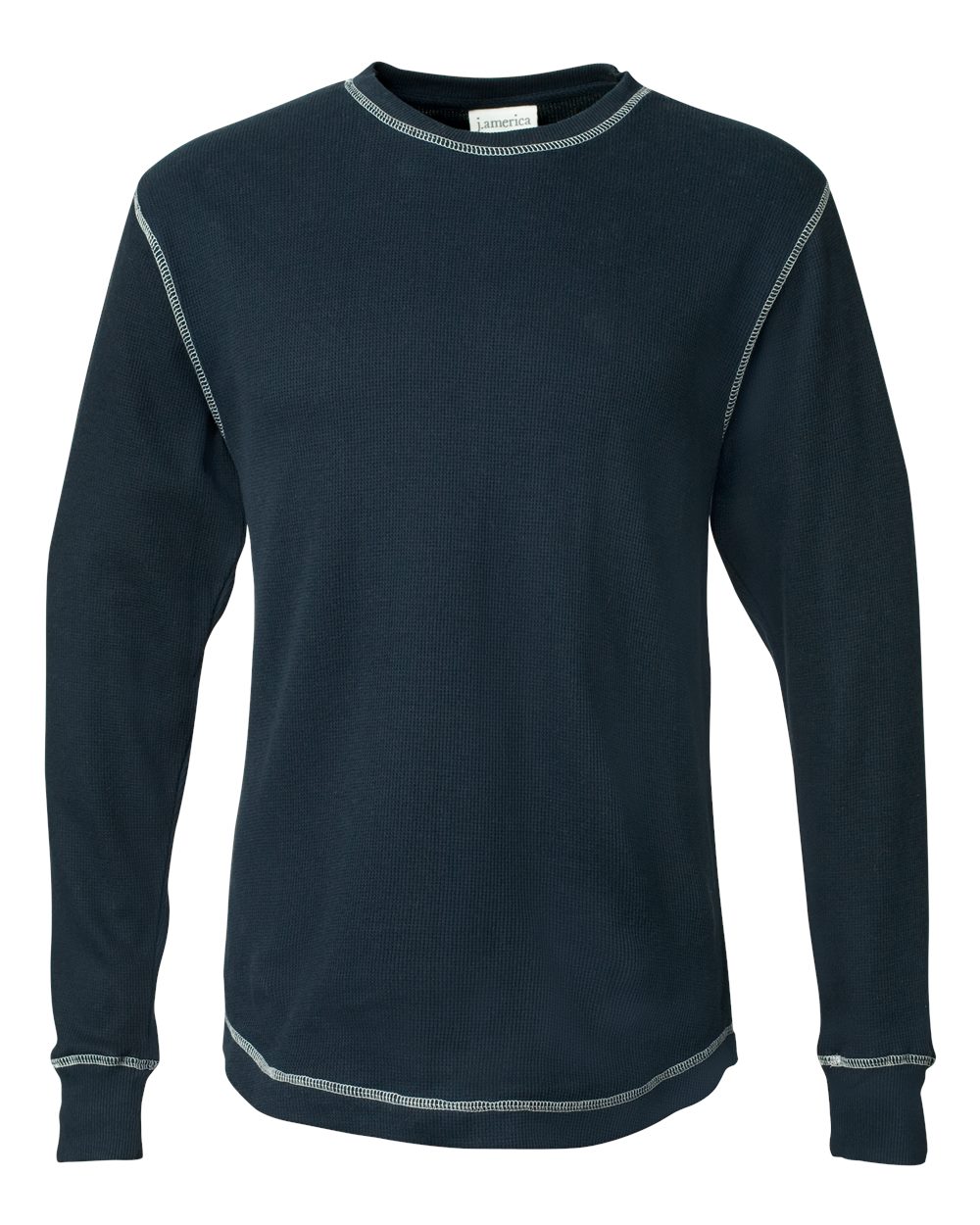 J. America Men's Vintage Thermal Long Sleeve T-Shirt. 8238 - Vintage Navy/ Vintage White