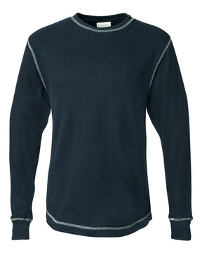 J. America Men's Vintage Thermal Long Sleeve T-Shirt. 8238 - Vintage Navy/ Vintage White
