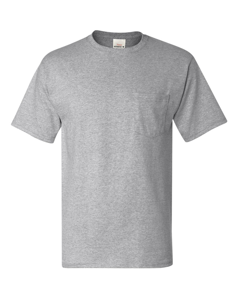 Hanes Unisex Authentic Pocket T-Shirt. 5590 - Light Steel