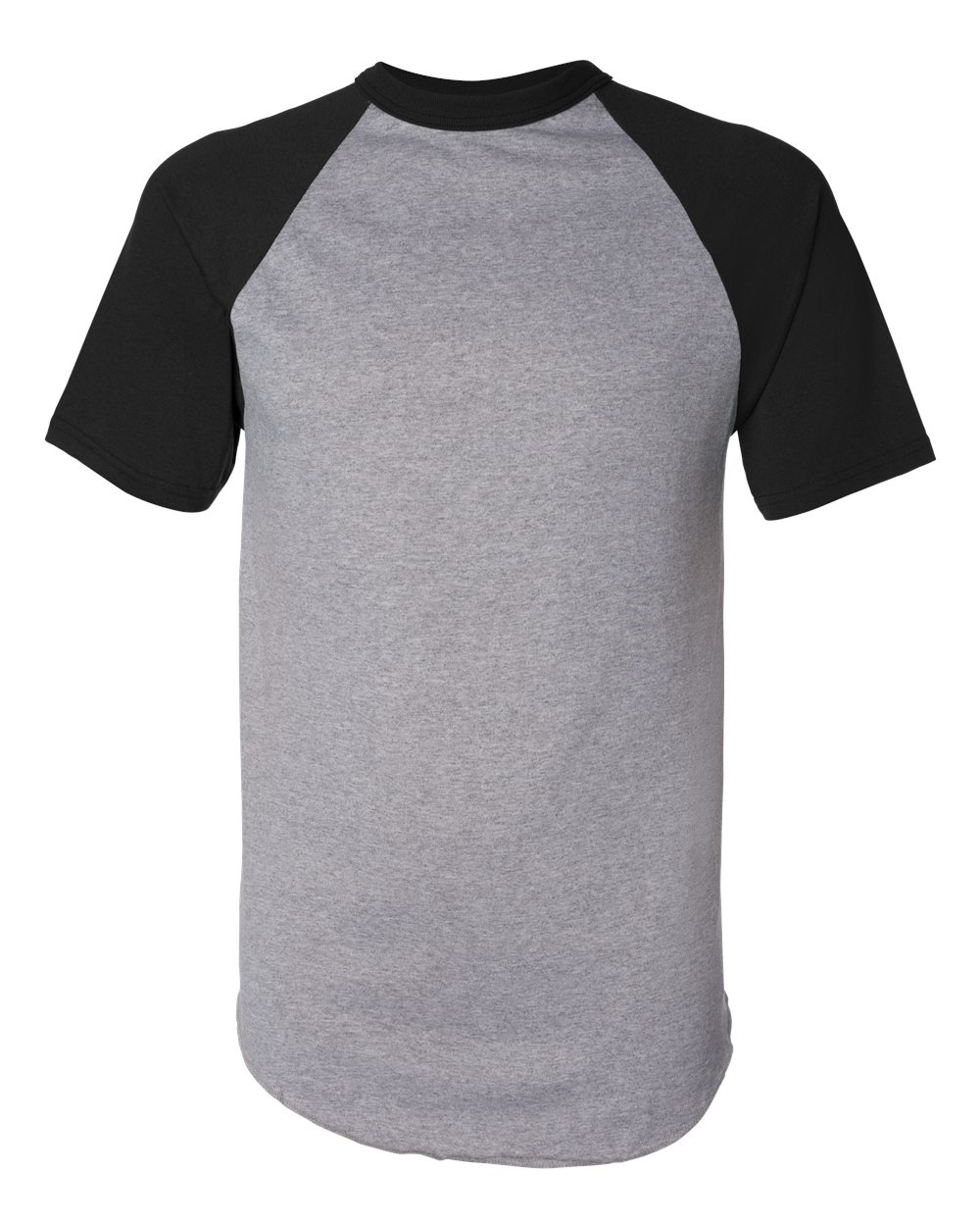 Augusta Sportswear Unisex Raglan Baseball Jersey. 423 - Athletic Heather/ Black