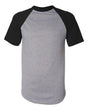 Augusta Sportswear Unisex Raglan Baseball Jersey. 423 - Athletic Heather/ Black