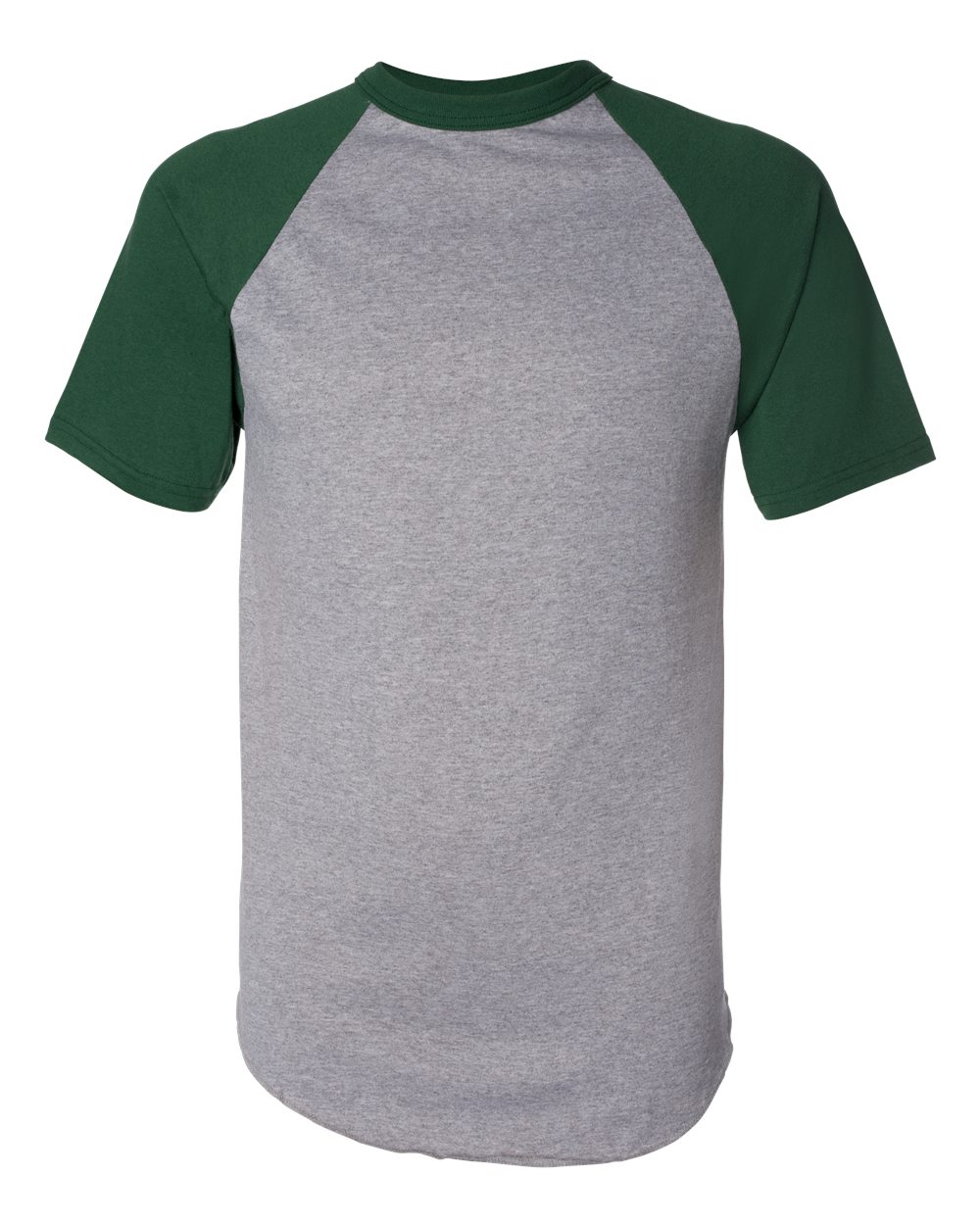 Augusta Sportswear Unisex Raglan Baseball Jersey. 423 - Athletic Heather/ Dark Green