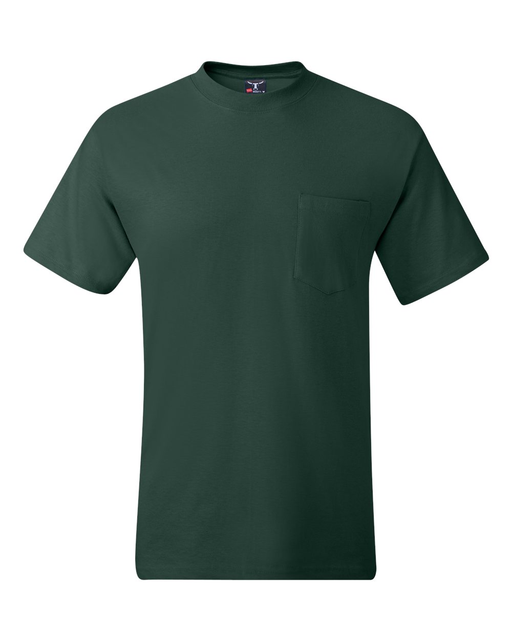 Hanes Unisex Beefy-T® Pocket T-Shirt. 5190 - Deep Forest