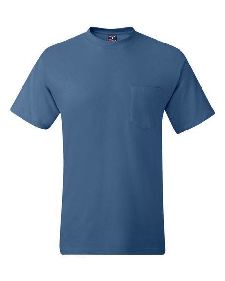 Hanes Unisex Beefy-T® Pocket T-Shirt. 5190 - Denim Blue