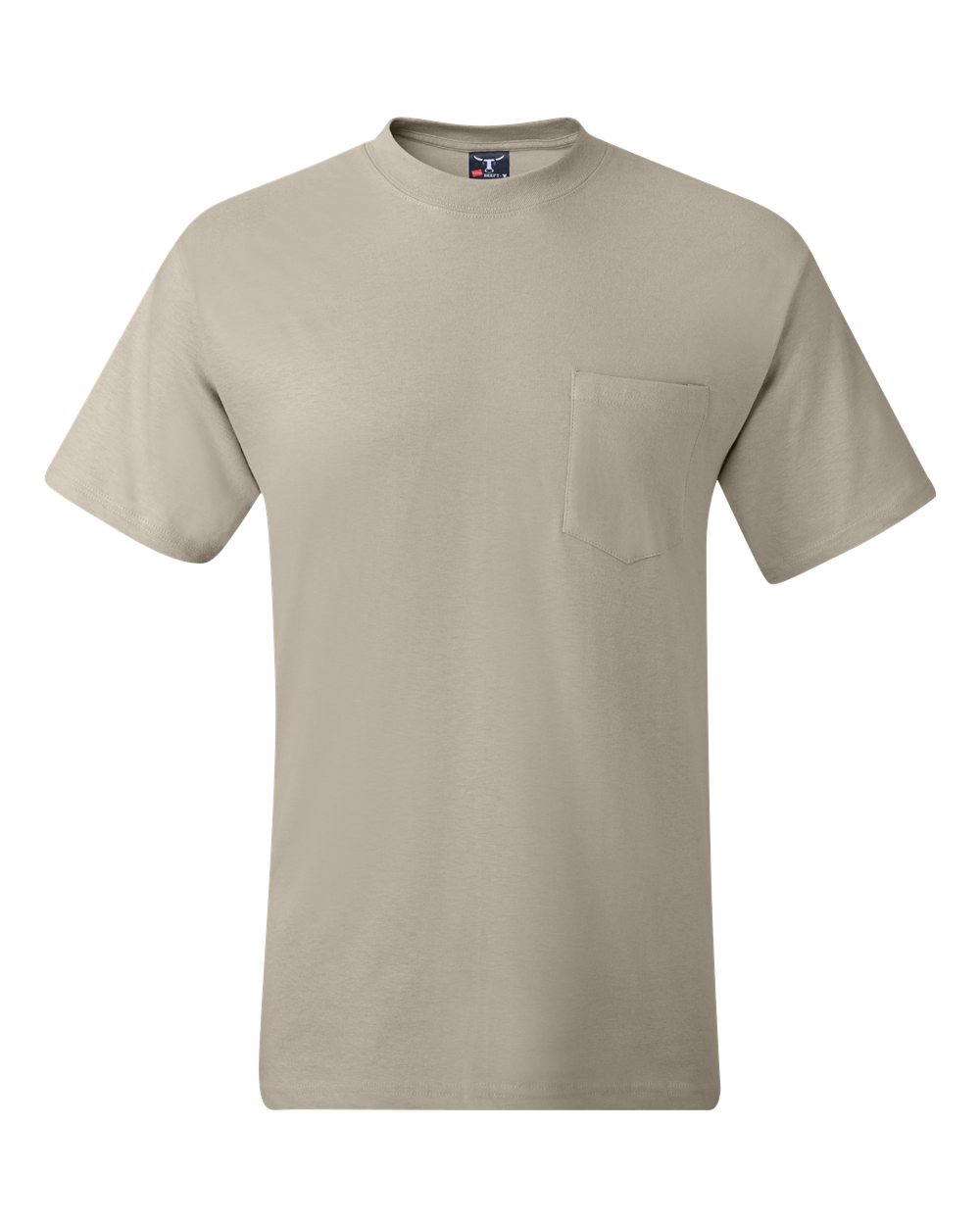 Hanes Unisex Beefy-T® Pocket T-Shirt. 5190 - Sand
