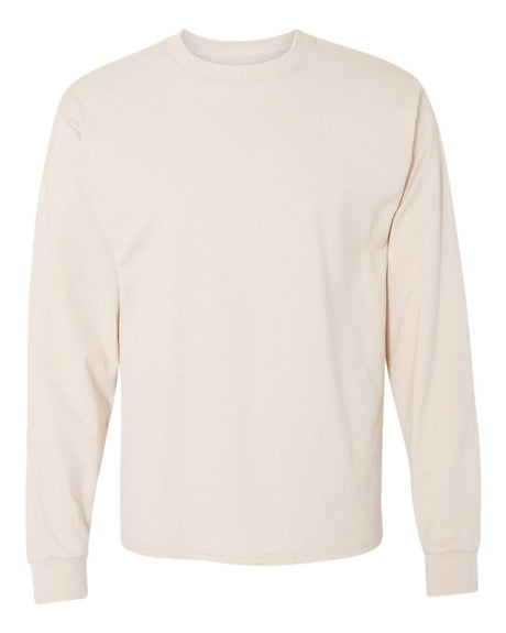 Hanes Unisex Beefy-T® Long Sleeve T-Shirt. 5186 - Natural