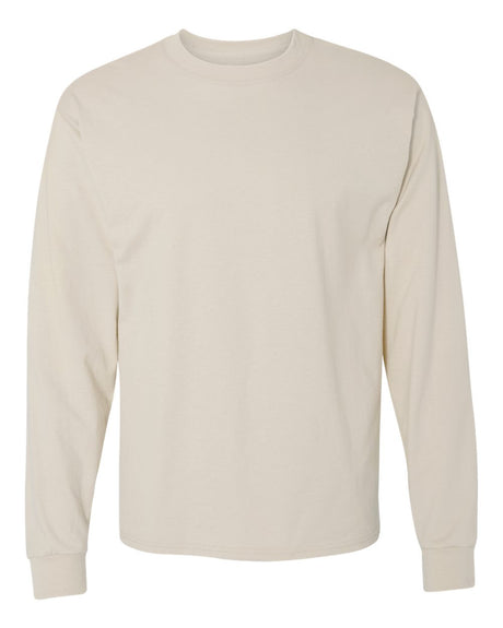 Hanes Unisex Beefy-T® Long Sleeve T-Shirt. 5186 - Sand