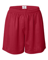 Badger Women's Pro Mesh 5" Solid Liner Shorts. 7216 - Red