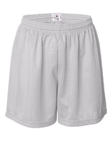 Badger Women's Pro Mesh 5" Solid Liner Shorts. 7216 - White