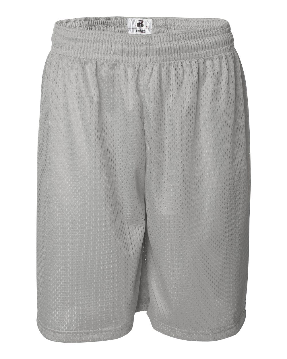 Badger Men's Pro Mesh 9" Shorts. 7209 - Silver