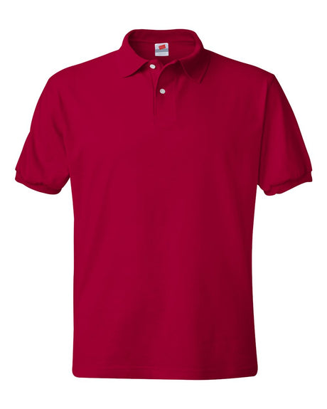 Hanes Unisex EcoSmart® Jersey Polo. 054X - Deep Red