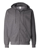 Hanes Unisex Ultimate Cotton® Full-Zip Hooded Sweatshirt. F280 - Charcoal Heather