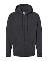 Independent Trading Co. Unisex Heavyweight Full-Zip Hooded Sweatshirt. IND4000Z - Charcoal Heather