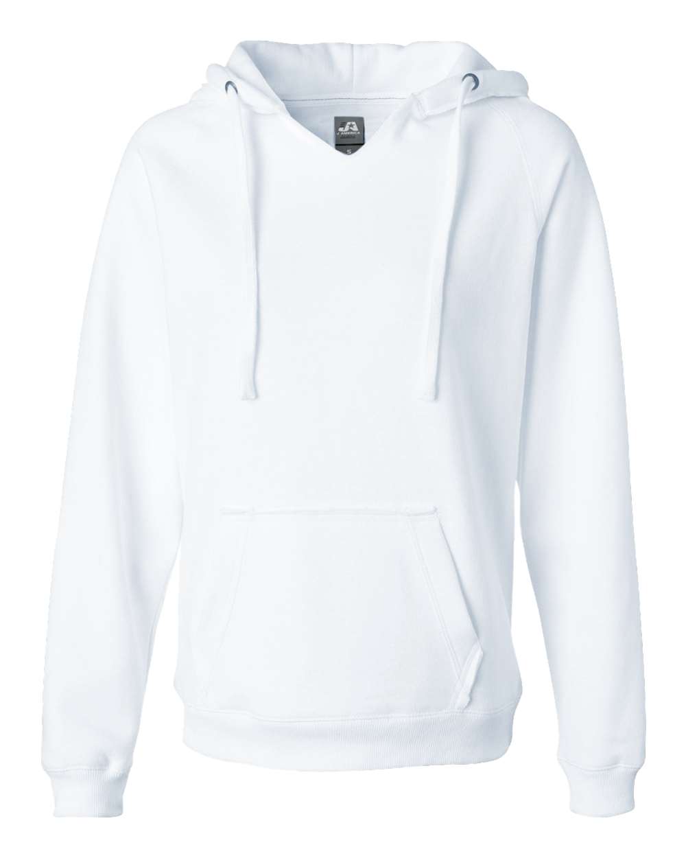 J. America Women's Sueded V-Neck Hooded Sweatshirt. 8836 - White