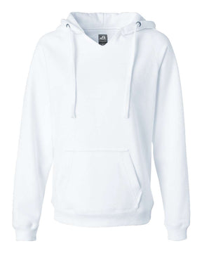 J. America Women's Sueded V-Neck Hooded Sweatshirt. 8836 - White