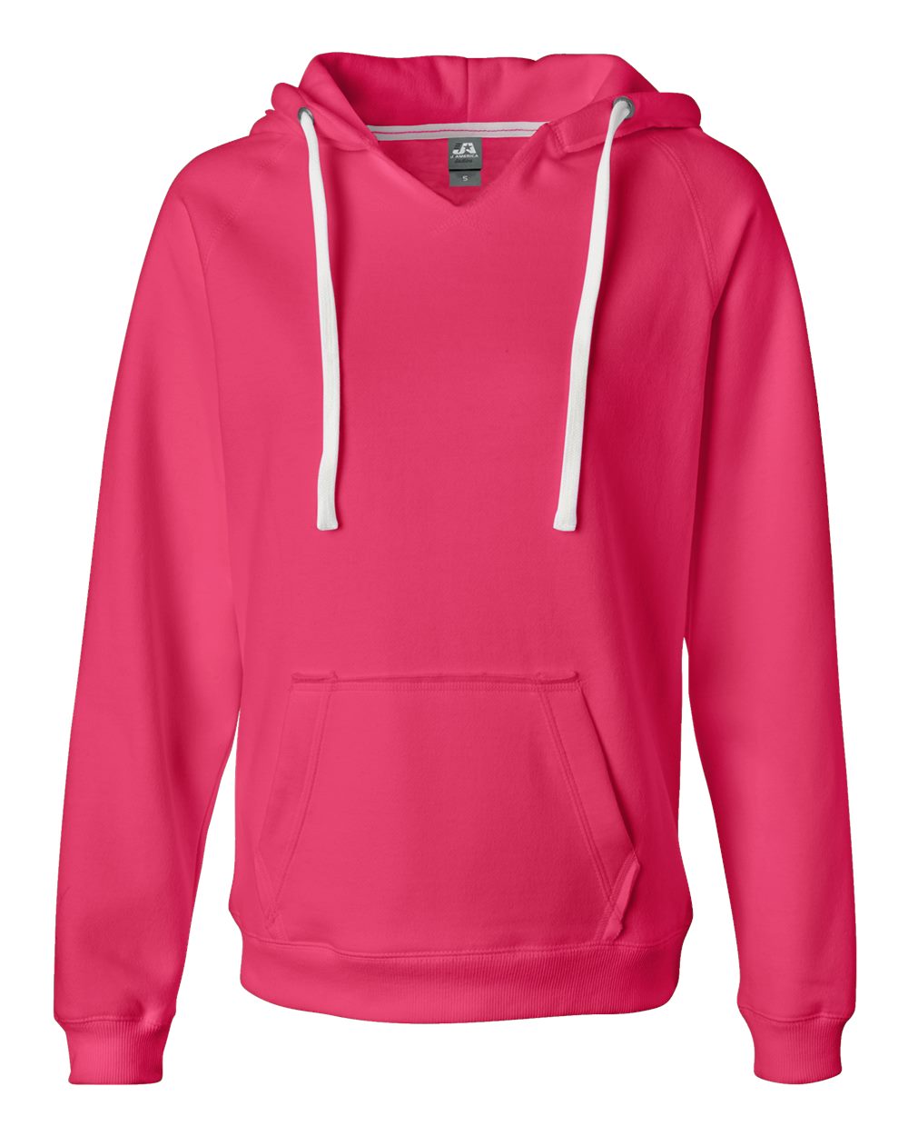 J. America Women's Sueded V-Neck Hooded Sweatshirt. 8836 - Wildberry