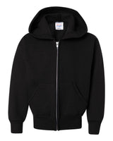 Hanes Youth EcoSmart® Full-Zip Hooded Sweatshirt. P480 - Black
