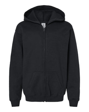 Gildan Youth Heavy Blend™ Full-Zip Hooded Sweatshirt. 18600B - Black