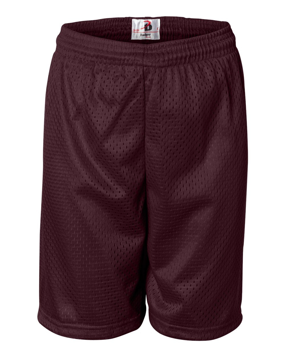 Badger Youth Pro Mesh 6" Shorts. 2207 - Maroon