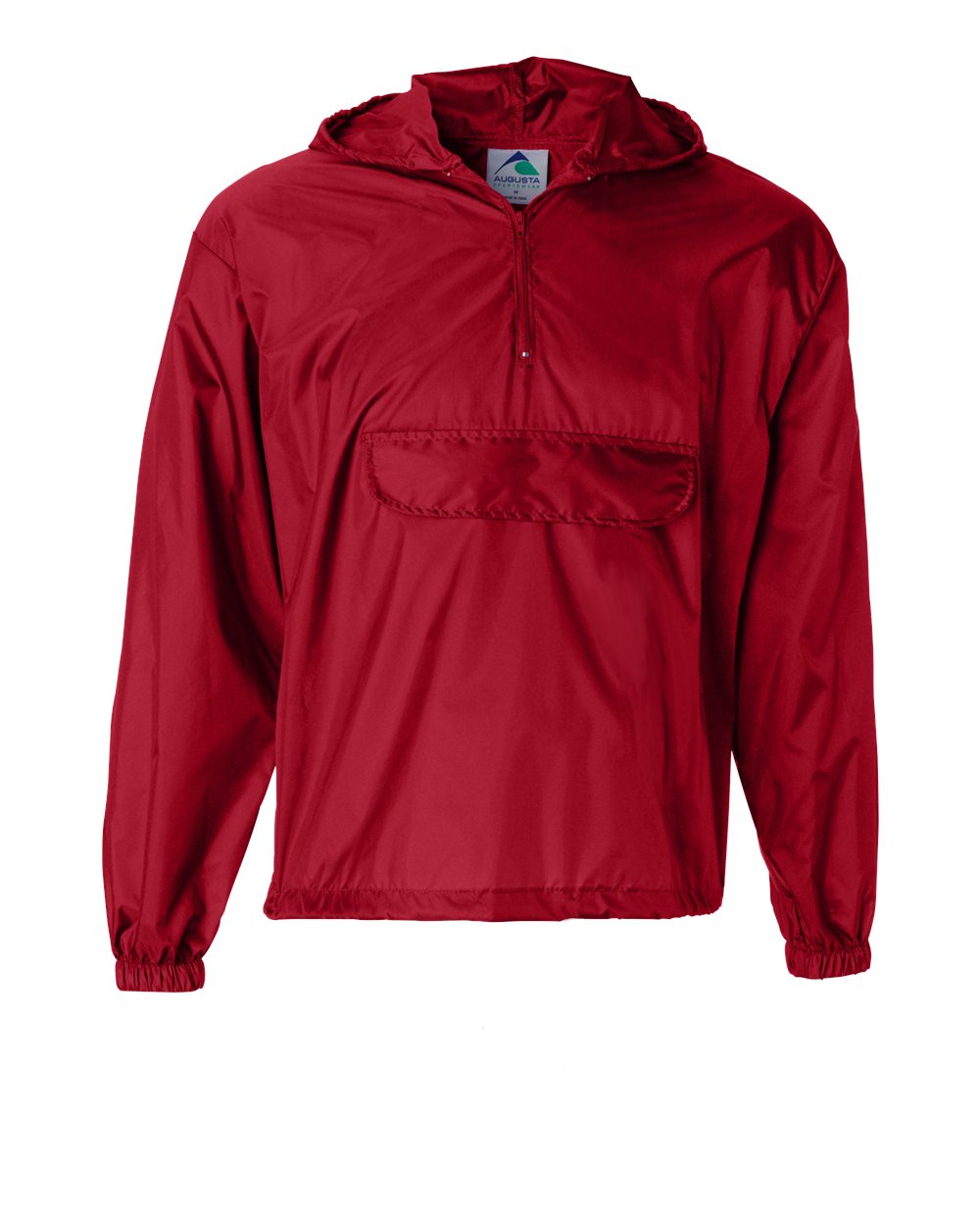 Augusta Sportswear Unisex Packable Half-Zip Hooded Pullover Jacket. 3130 - Red