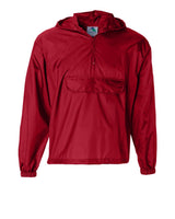 Augusta Sportswear Unisex Packable Half-Zip Hooded Pullover Jacket. 3130 - Red
