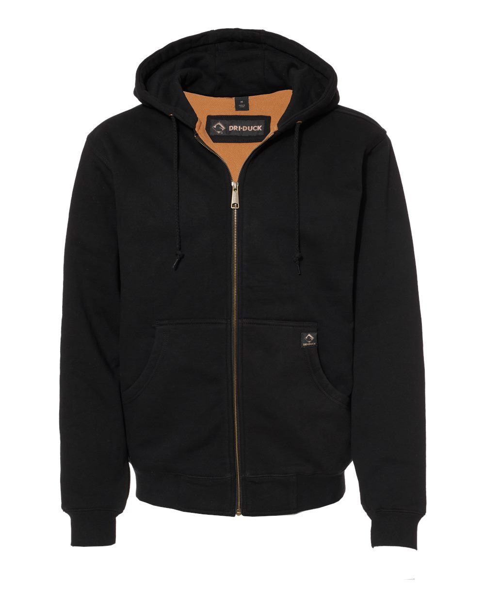 DRI DUCK Men's Crossfire Heavyweight Power Fleece Hooded Jacket with Thermal Lining. 7033 - Black