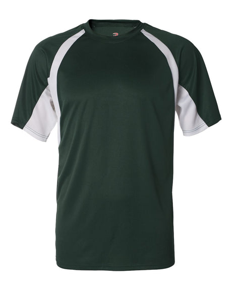 Badger Men's B-Core Hook T-Shirt. 4144 - Forest/ White