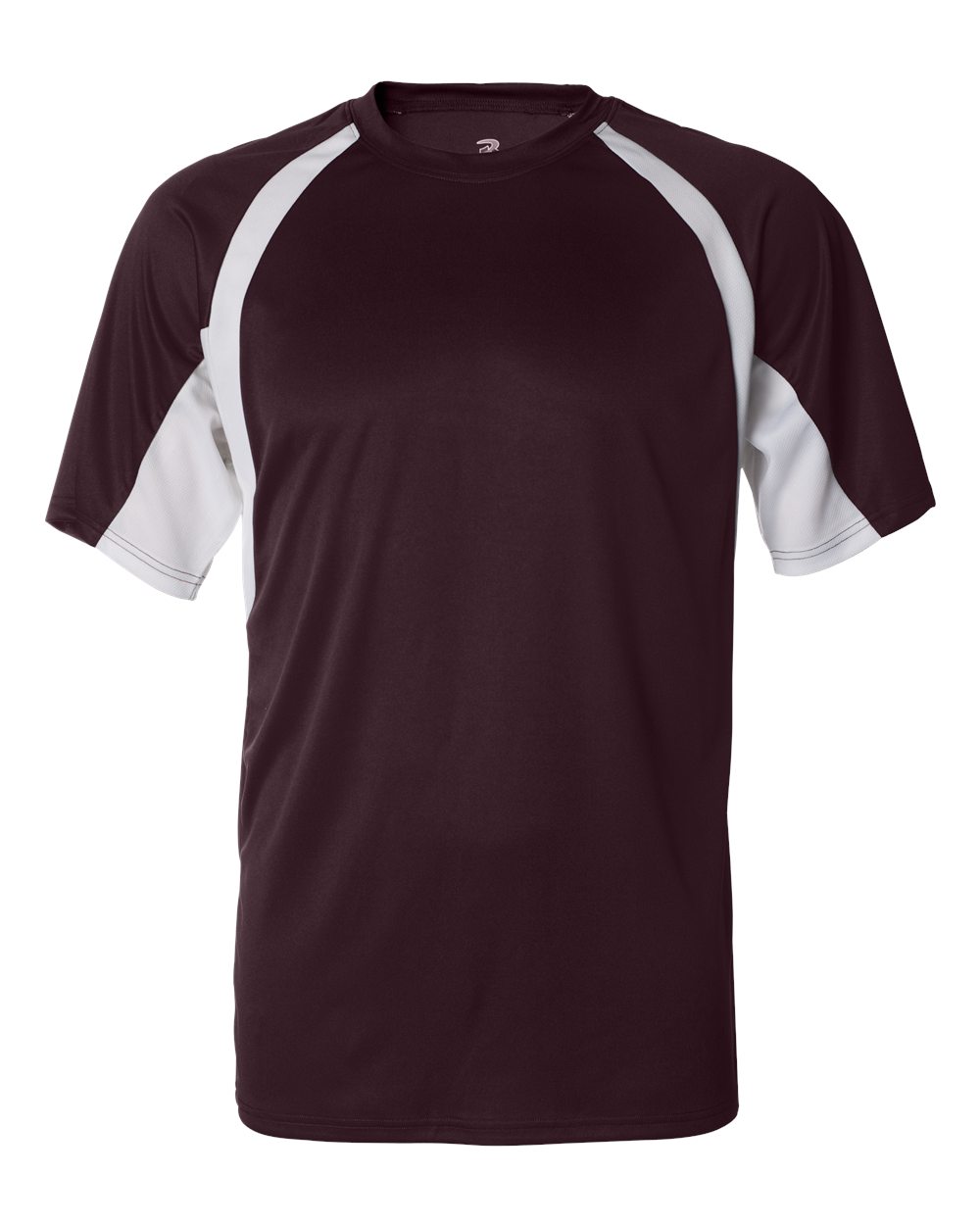 Badger Men's B-Core Hook T-Shirt. 4144 - Maroon/ White