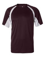 Badger Men's B-Core Hook T-Shirt. 4144 - Maroon/ White