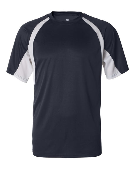 Badger Men's B-Core Hook T-Shirt. 4144 - Navy/ White