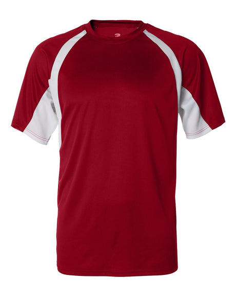 Badger Men's B-Core Hook T-Shirt. 4144 - Red/ White