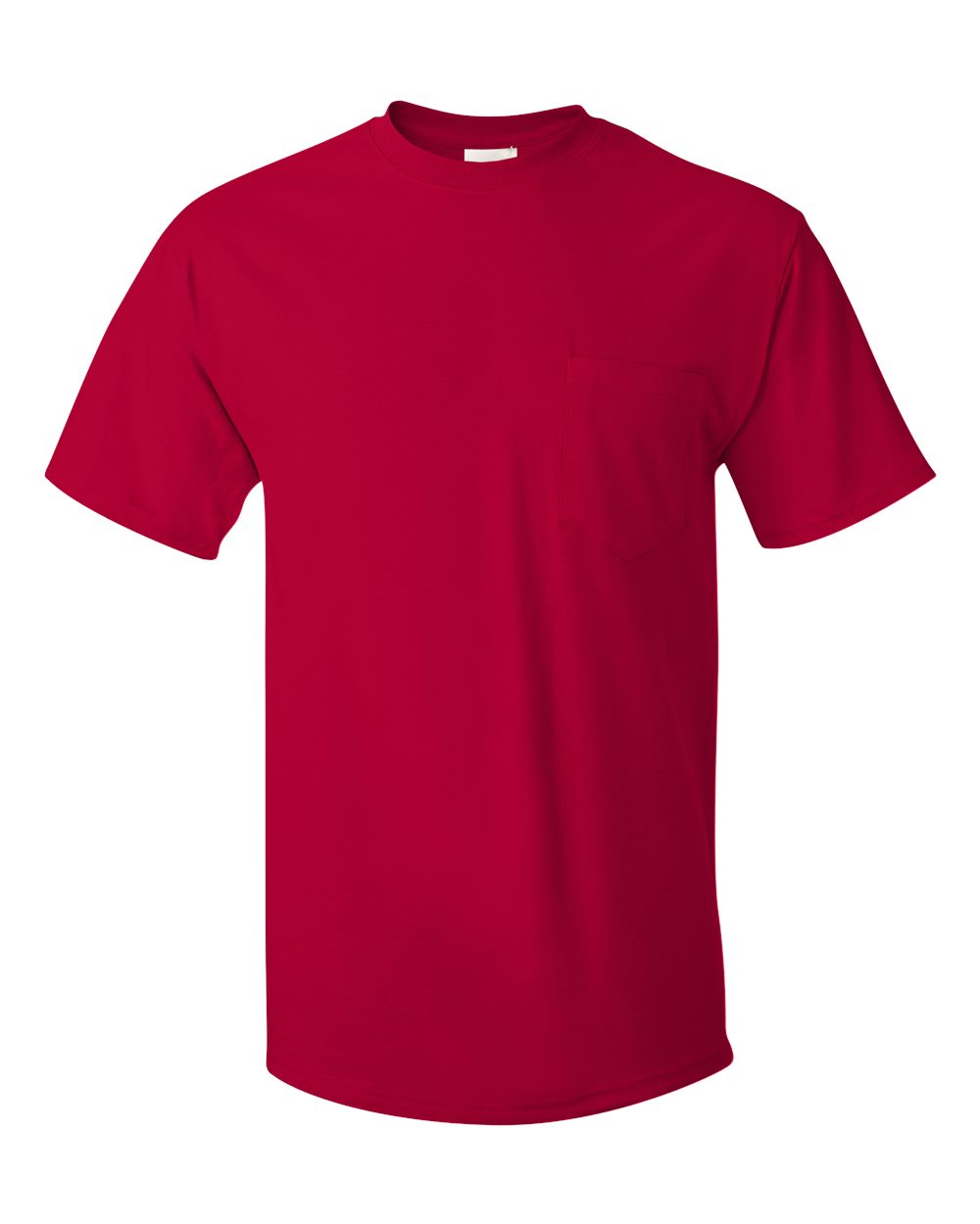 Hanes Unisex Authentic Pocket T-Shirt. 5590 - Deep Red
