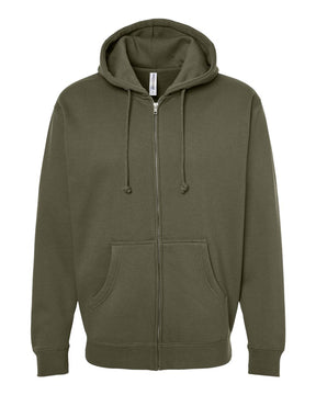 Independent Trading Co. Unisex Heavyweight Full-Zip Hooded Sweatshirt. IND4000Z - Army