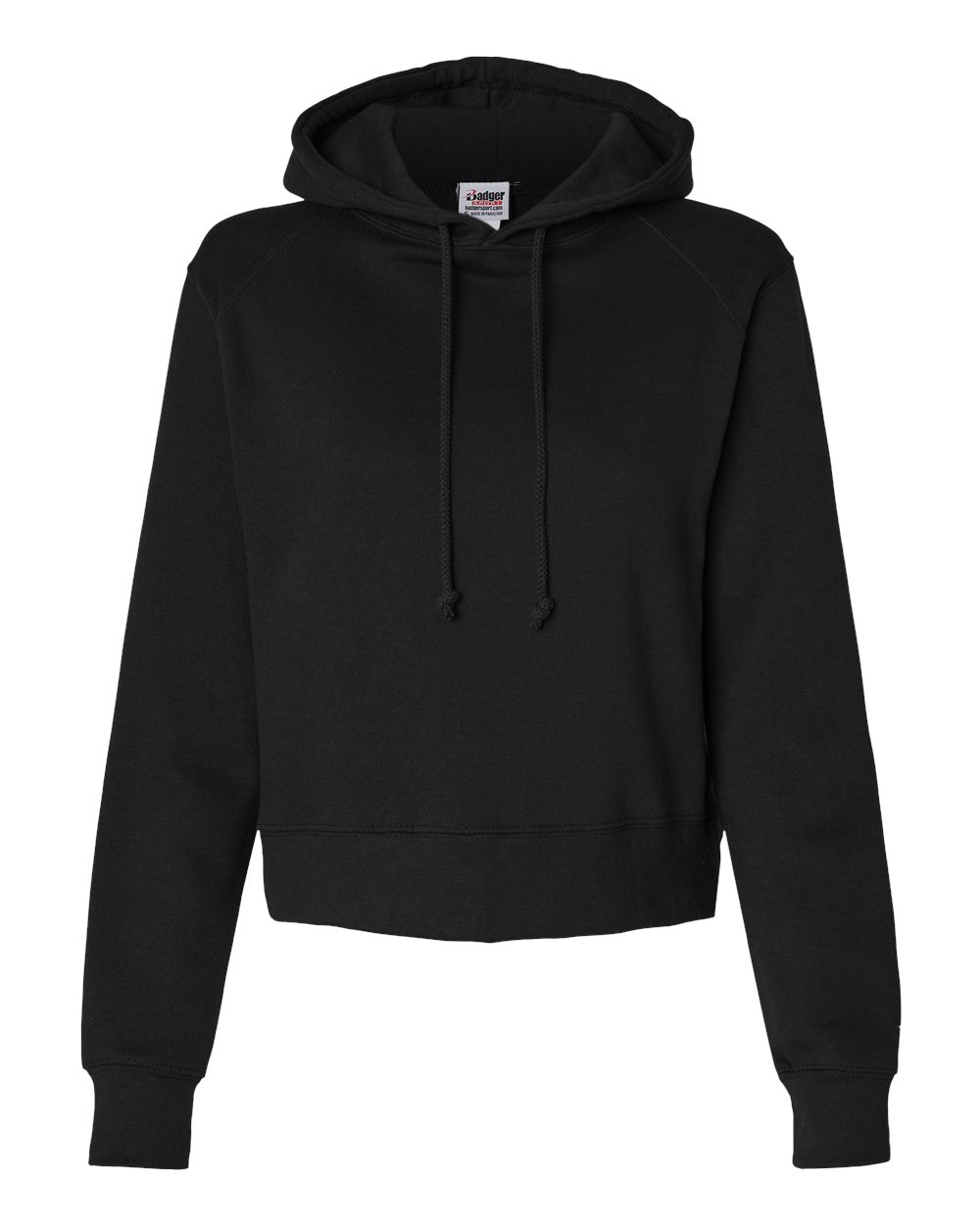 Badger Women's Crop Hooded Sweatshirt. 1261 - Black