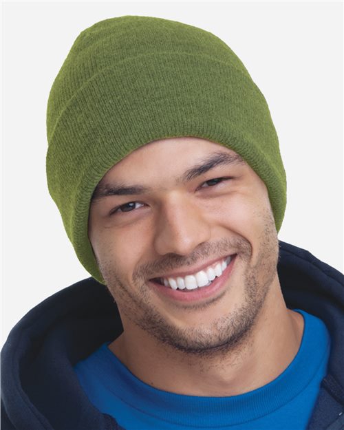 Bayside USA-Made 12'' Knit Cuffed Beanie. 3825