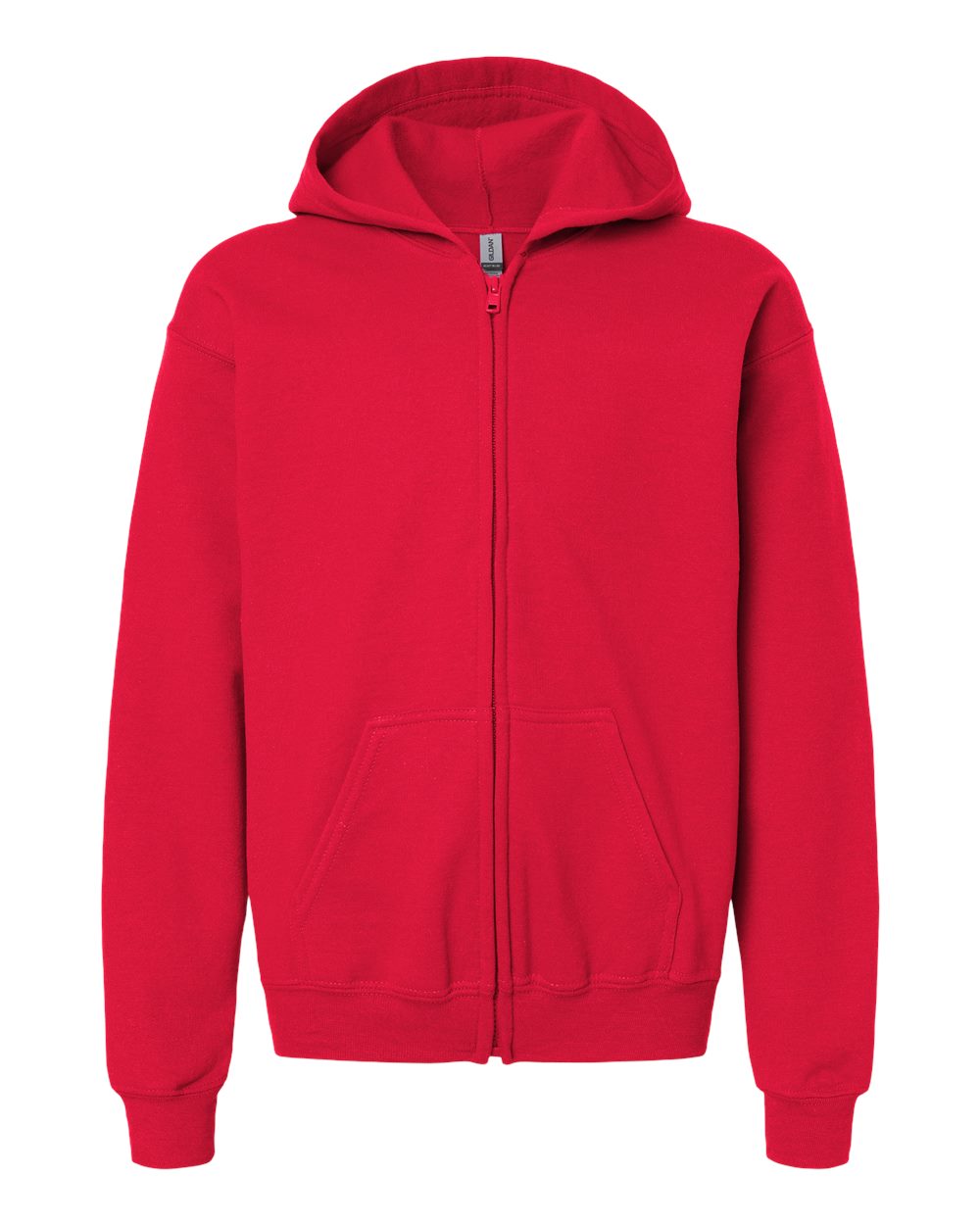 Gildan Youth Heavy Blend™ Full-Zip Hooded Sweatshirt. 18600B - Red