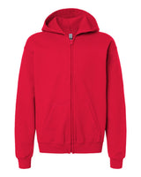 Gildan Youth Heavy Blend™ Full-Zip Hooded Sweatshirt. 18600B - Red
