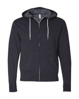Independent Trading Co. Unisex Lightweight Full-Zip Hooded Sweatshirt. AFX90UNZ - Charcoal Heather