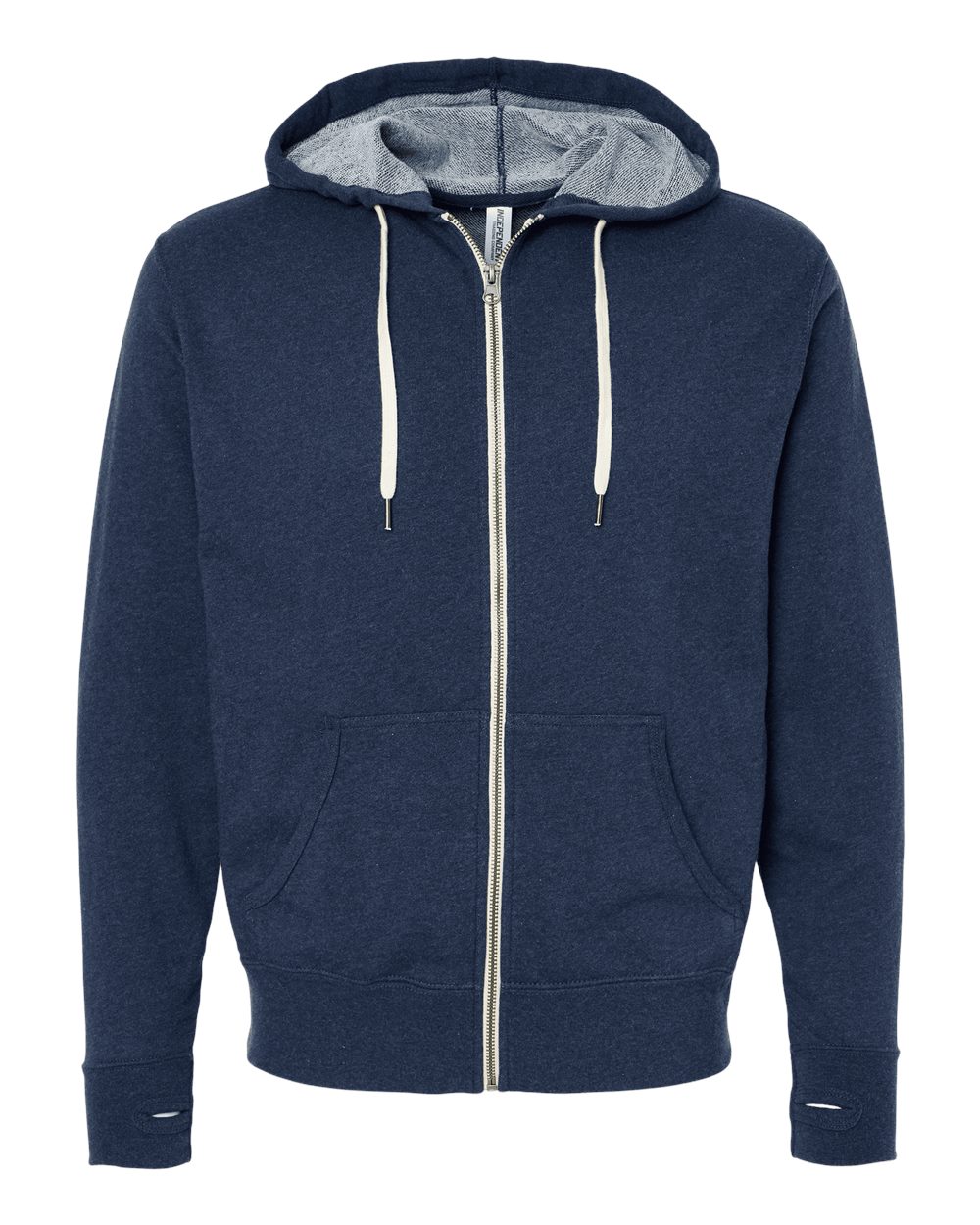 Independent Trading Co. Unisex Heathered French Terry Full-Zip Hooded Sweatshirt. PRM90HTZ - Navy Heather