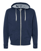 Independent Trading Co. Unisex Heathered French Terry Full-Zip Hooded Sweatshirt. PRM90HTZ - Navy Heather
