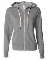 Independent Trading Co. Unisex Heathered French Terry Full-Zip Hooded Sweatshirt. PRM90HTZ - Salt & Pepper