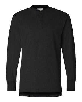 J. America Men's Vintage Brushed Jersey Henley. 8244 - Black