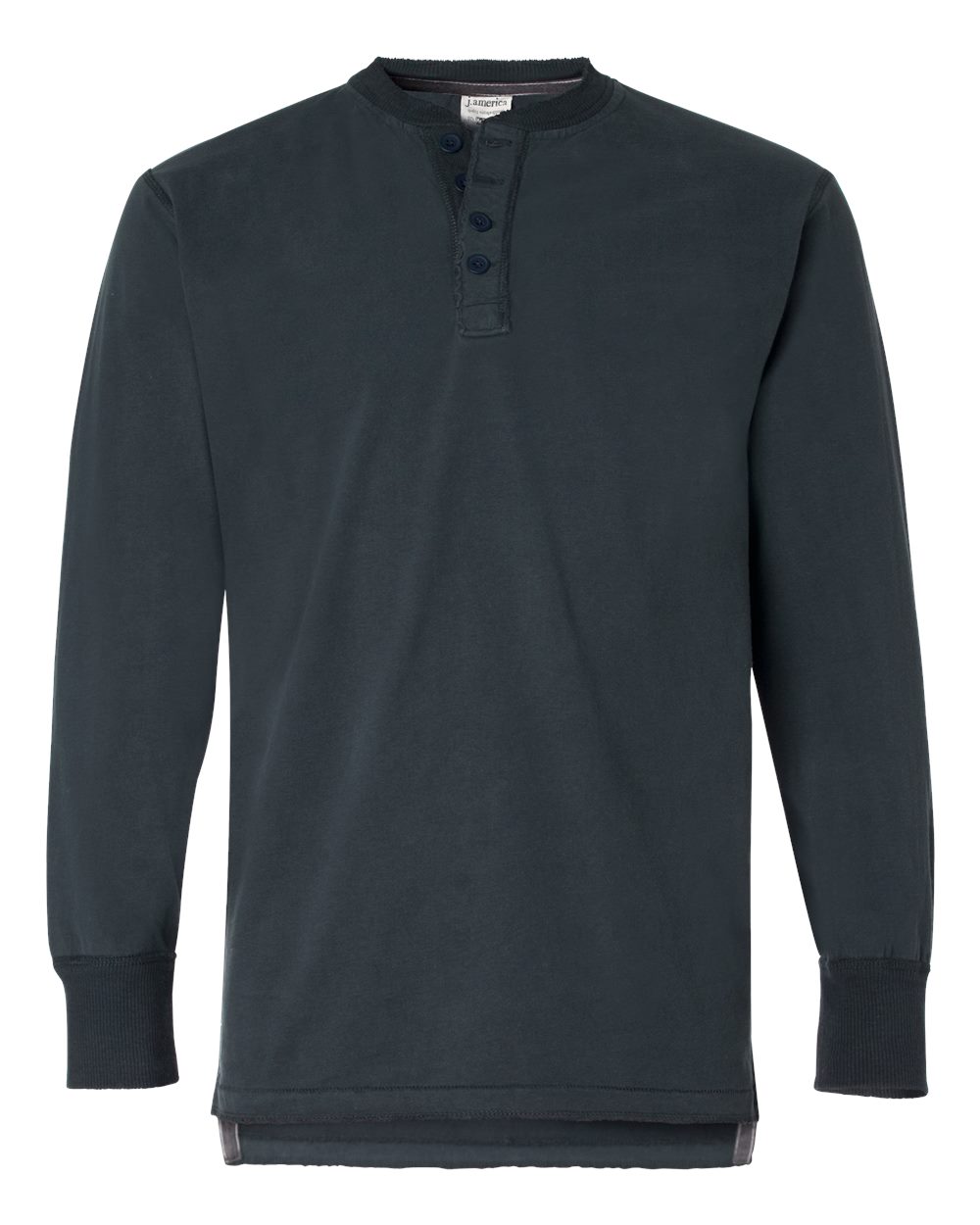 J. America Men's Vintage Brushed Jersey Henley. 8244 - Vintage Navy