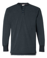 J. America Men's Vintage Brushed Jersey Henley. 8244 - Vintage Navy