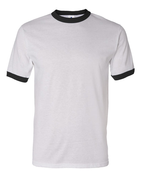 Augusta Sportswear Unisex 50/50 Ringer T-Shirt. 710 - White/ Black