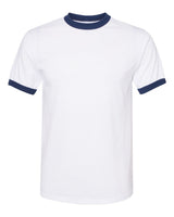 Augusta Sportswear Unisex 50/50 Ringer T-Shirt. 710 - White/ Navy