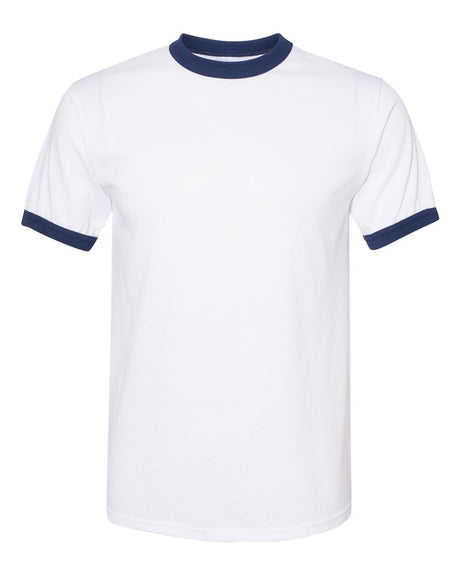 Augusta Sportswear Unisex 50/50 Ringer T-Shirt. 710 - White/ Navy