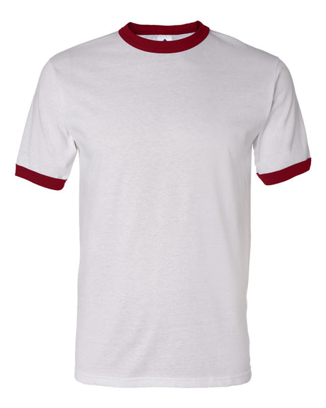 Augusta Sportswear Unisex 50/50 Ringer T-Shirt. 710 - White/ Red