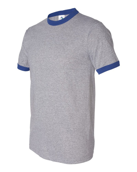 Augusta Sportswear Unisex 50/50 Ringer T-Shirt. 710 - Athletic Heather/ Royal